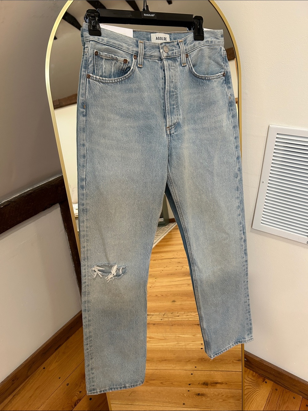 AGOLDE Kelly Jean High Rise Relaxed Straight Light Wash Women’s Size 26 NWT